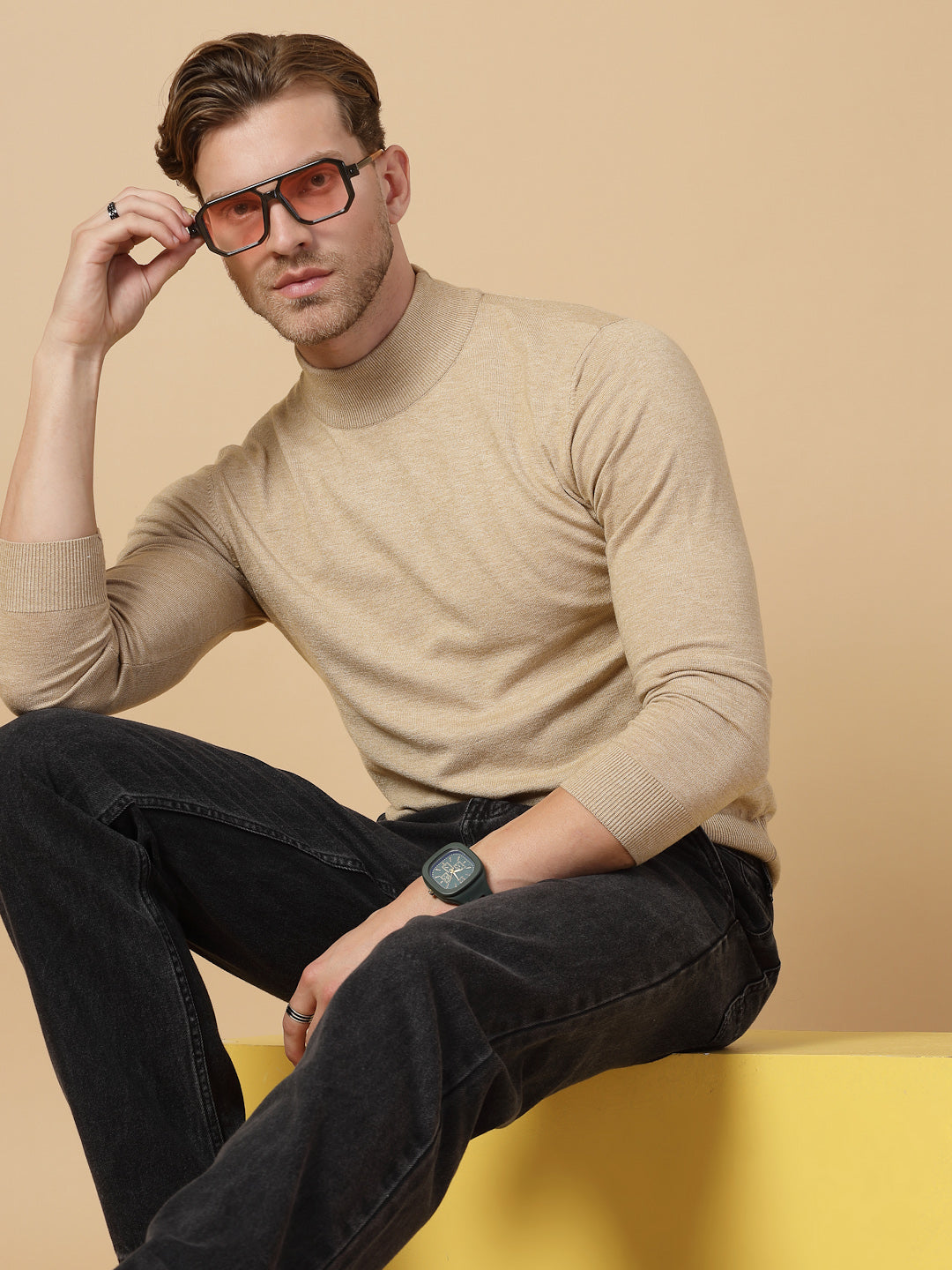 Beige Uncrushable Turtle Neck