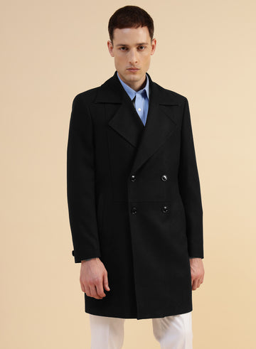 Black Tweed Long Coat