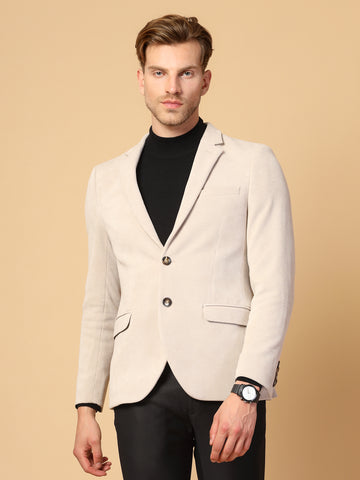 Beige Uncrushable Knit Cord Smart Jacket