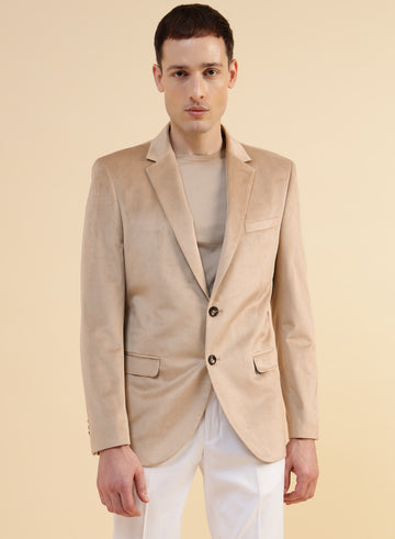 Beige Suede Corduroy Jacket