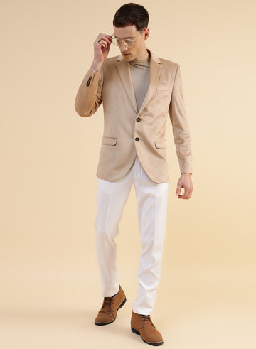 Beige Suede Corduroy Jacket