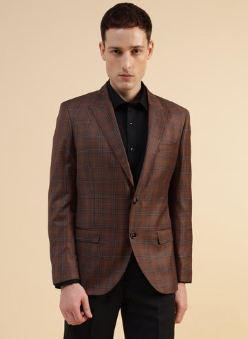 Rust Super Wool Check Jacket