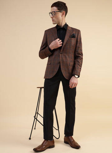 Rust Super Wool Check Jacket