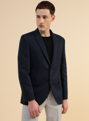 Navy Blue Tweed Jacket