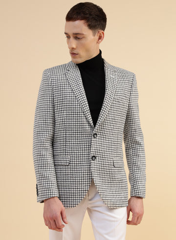 Black & White Tweed Houndstooth Jacket