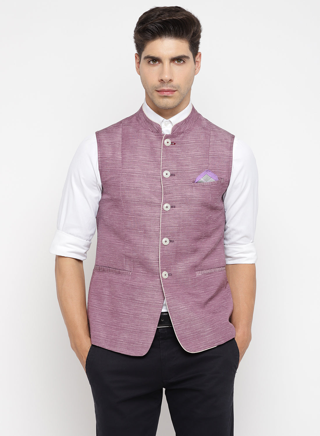 Buy Ethnic Modi jacket/Nehru jacket/Koti White (L) at Amazon.in