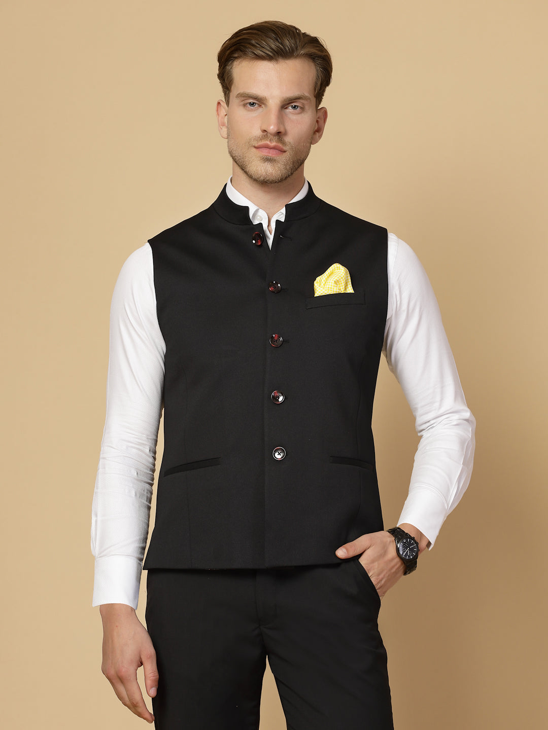 Black Uncrushable Nehru Jacket