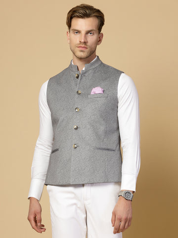 Light Grey Uncrushable Nehru Jacket