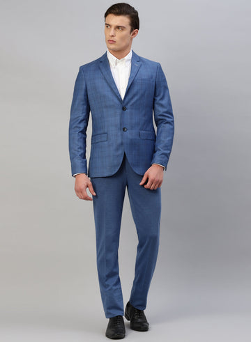 Blue checks Formal Premium Polywool Jacket