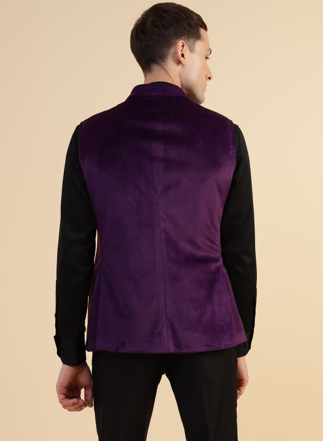 Purple velvet waistcoat best sale