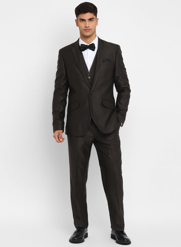 Dark Brown Solid Designer Suit