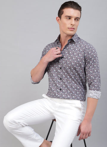 Multicolor Cotton Printed Full Sleeve Shirt