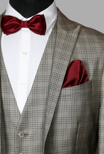 Beige Check Designer Suit