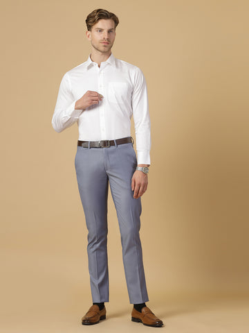 White Cotton Solid Shirt