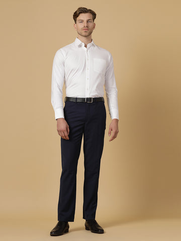 White Cotton Solid Shirt