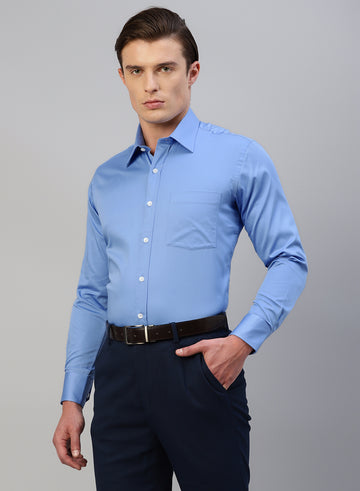 Blue Cotton Full Sleeve Shirt