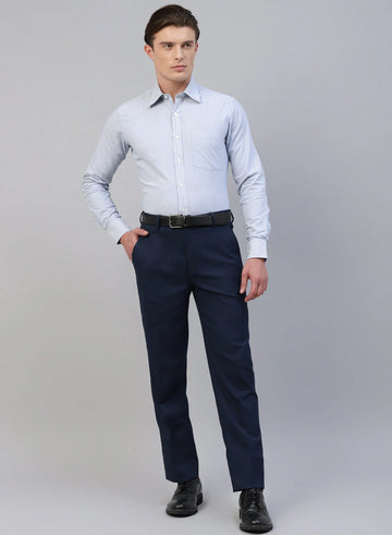 Blue 100% Cotton Stripe Formal Shirt