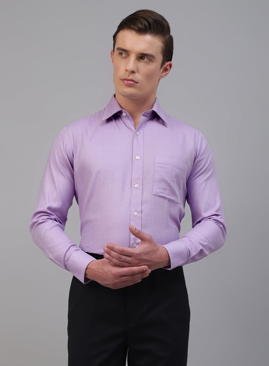 Mauve 100% Cotton Structured Formal Shirt