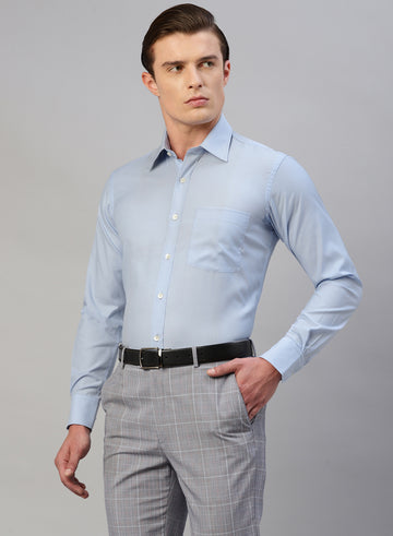 Sky Blue Cotton Full Sleeve Shirt