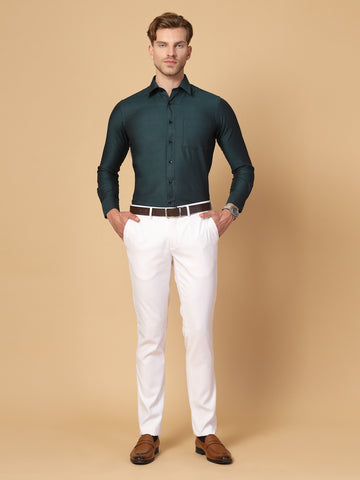 Green 100% Cotton Structured Shirt