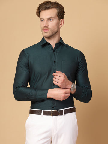 Green 100% Cotton Structured Shirt