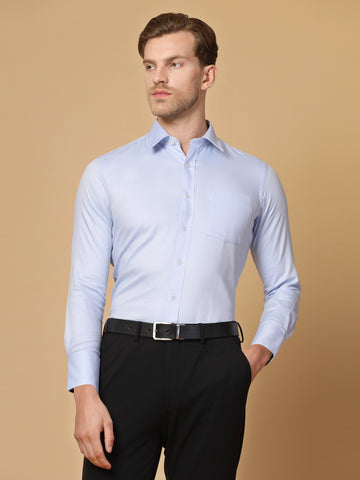 Blue 100% Cotton Structured Shirt