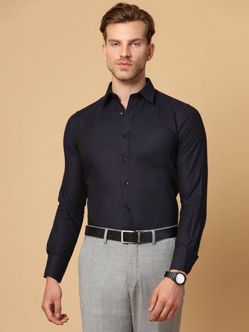 Navy 100% Cotton Structured Shirt