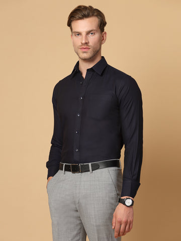 Navy 100% Cotton Structured Shirt