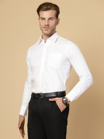 White 100% Cotton Structured Shirt