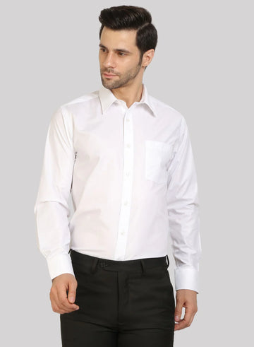 White Cotton Full Sleeve Shirt