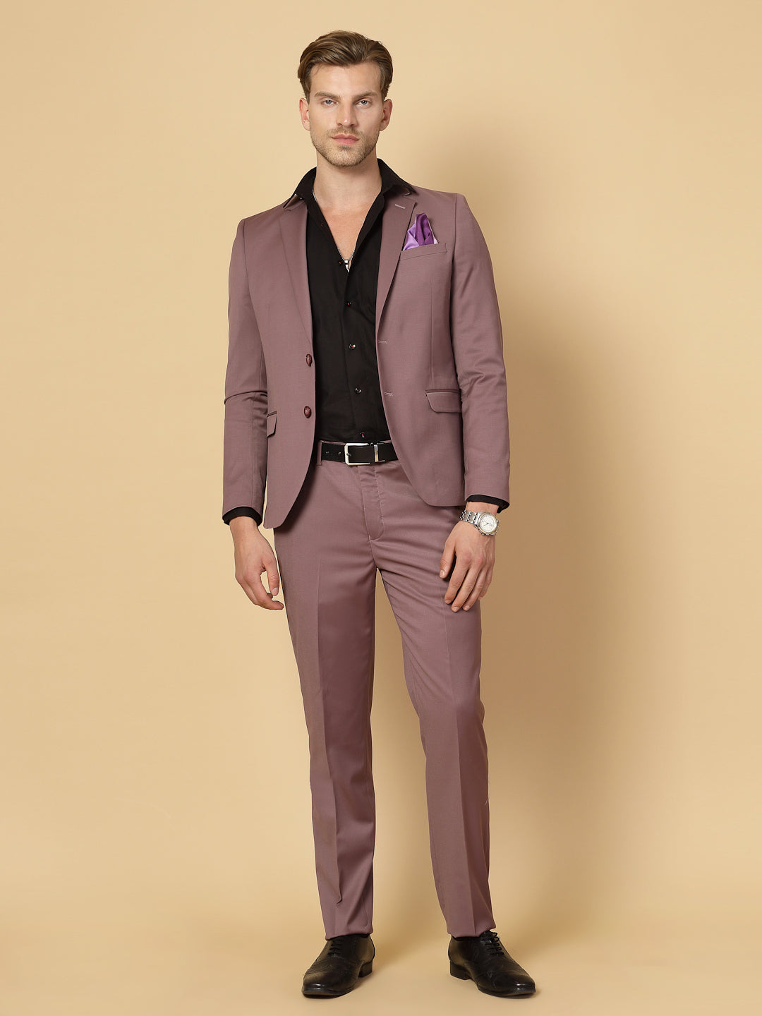 Pink Polywool Solid Suit