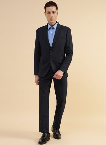 Blue Structured Crease Resistant 2pcs Suit