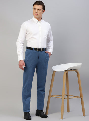 Blue Uncrushable Casual Trouser