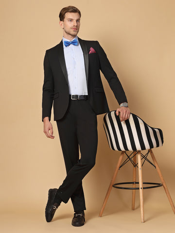 Black Uncrushable Solid Shawl Collar Tuxedo