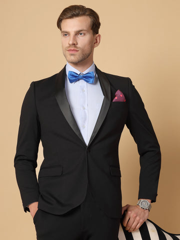 Black Uncrushable Solid Shawl Collar Tuxedo