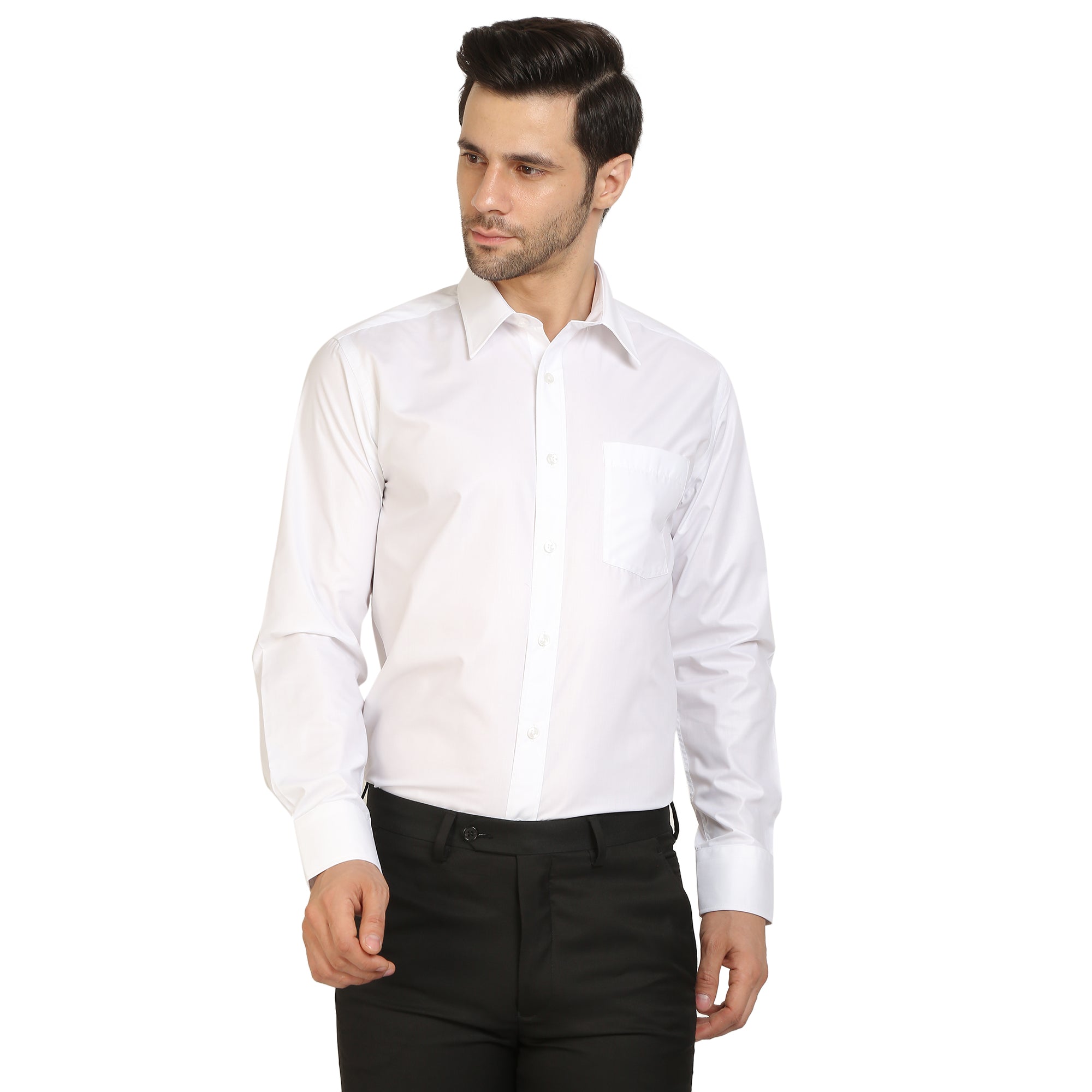 White Cotton Cufflink Shirt