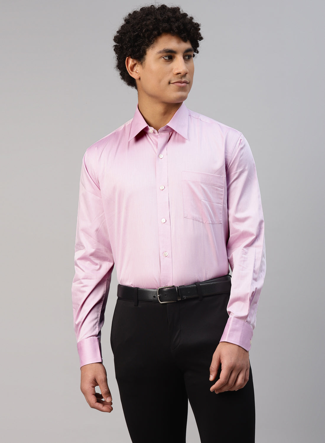 Pink Cotton Full Sleeve Shirt