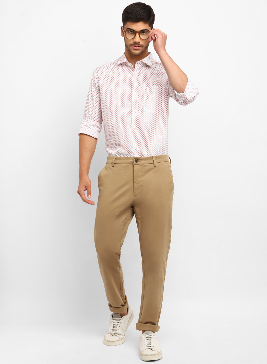 Stretch Cotton Trousers, Olive | Peter Manning NYC
