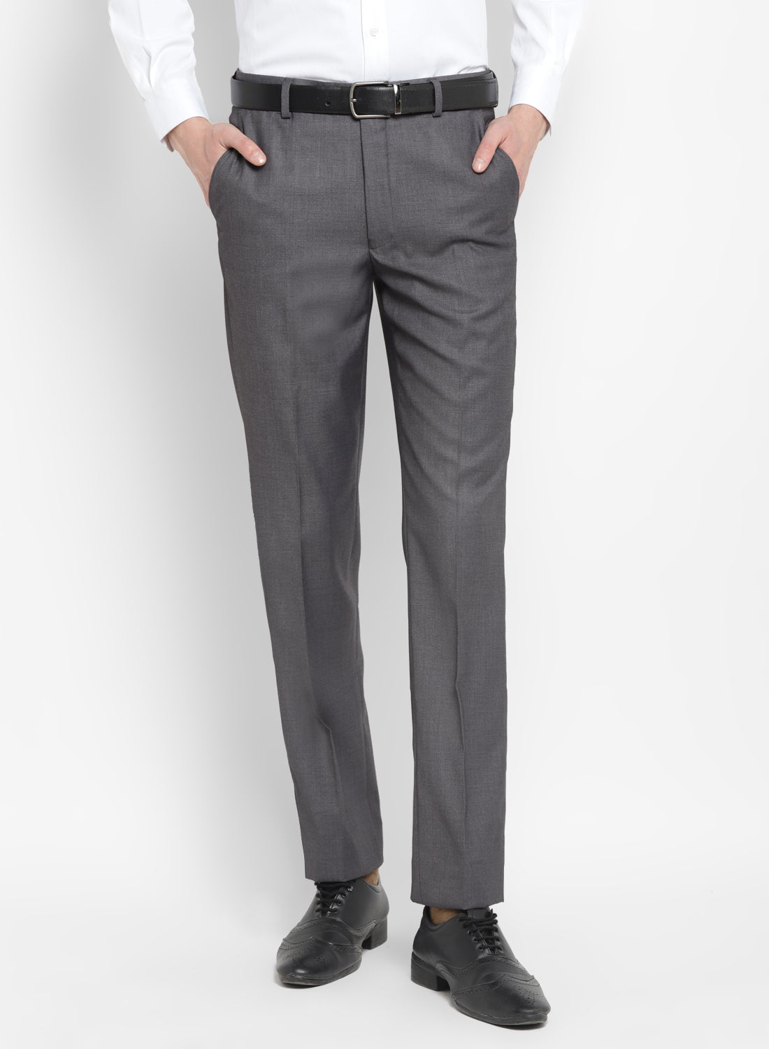 Buy Hugo Grey Structured Formal Trousers Online  335644  The Collective